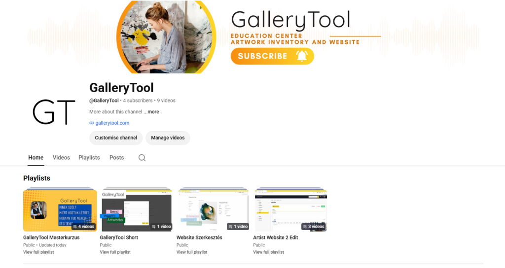 Elindult a GalleryTool hivatalos YouTube-csatornája!