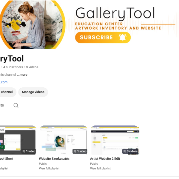 Elindult a GalleryTool hivatalos YouTube-csatornája!